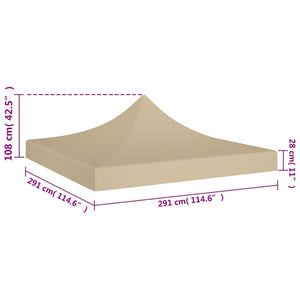 Tetto per Tendone per Feste 3x3 m Beige 270 g/m² 315318