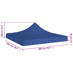 Tetto per Tendone per Feste 2x2 m Blu 270 g/m² 315337