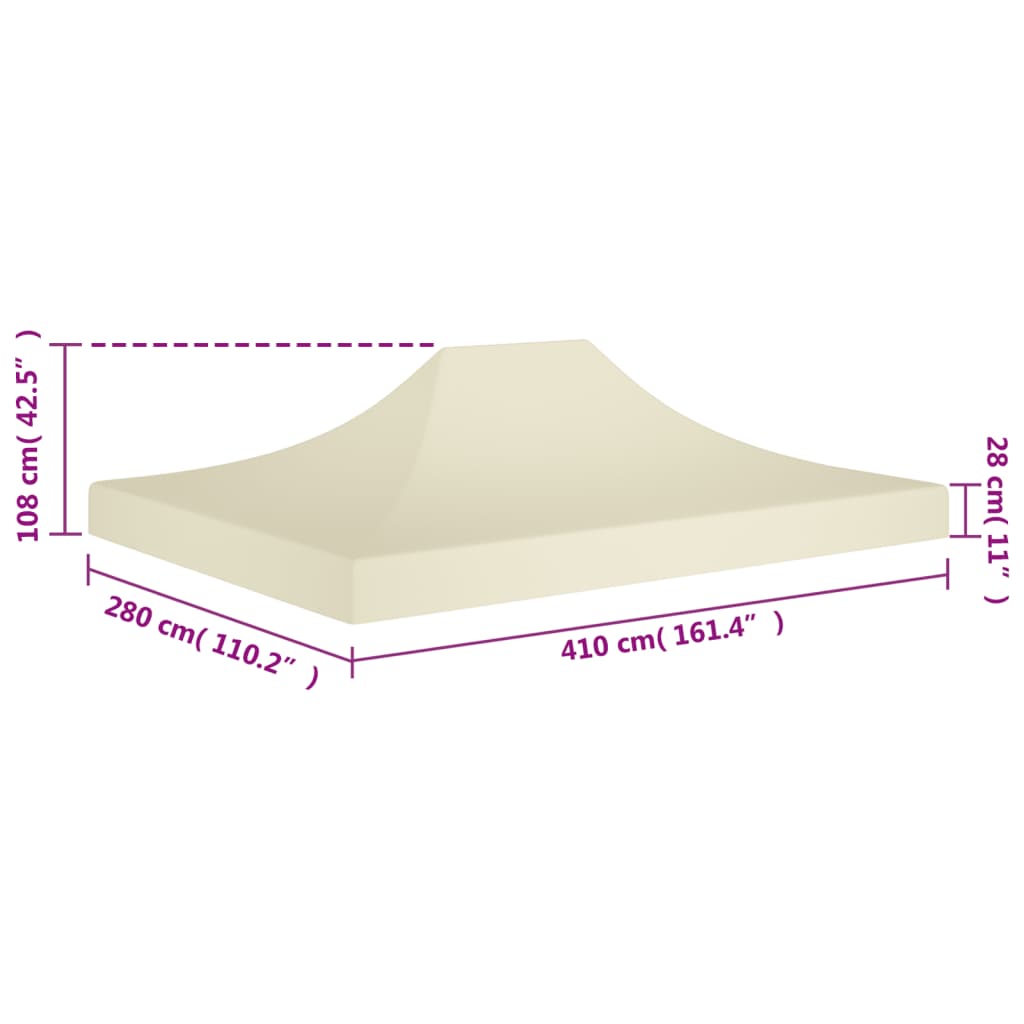 Tetto per Tendone per Feste 4x3 m Crema 270 g/m² 315349