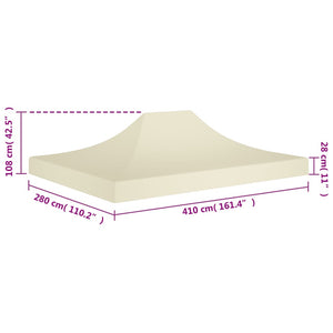 Tetto per Tendone per Feste 4x3 m Crema 270 g/m² 315349