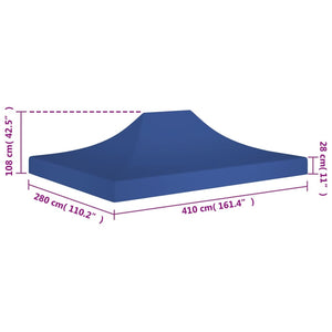 Tetto per Tendone per Feste 4x3 m Blu 270 g/m² cod mxl 65723