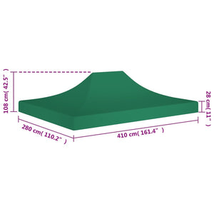 Tetto per Tendone per Feste 4x3 m Verde 270 g/m² 315354