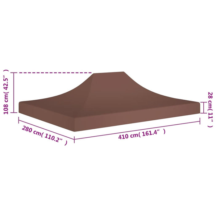 Tetto per Tendone per Feste 4x3 m Marrone 270 g/m² cod mxl 69717