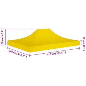 Tetto per Tendone per Feste 4x3 m Giallo 270 g/m² cod mxl 57560