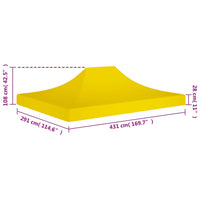 Tetto per Tendone per Feste 4,5x3 m Giallo 270 g/m² 315374