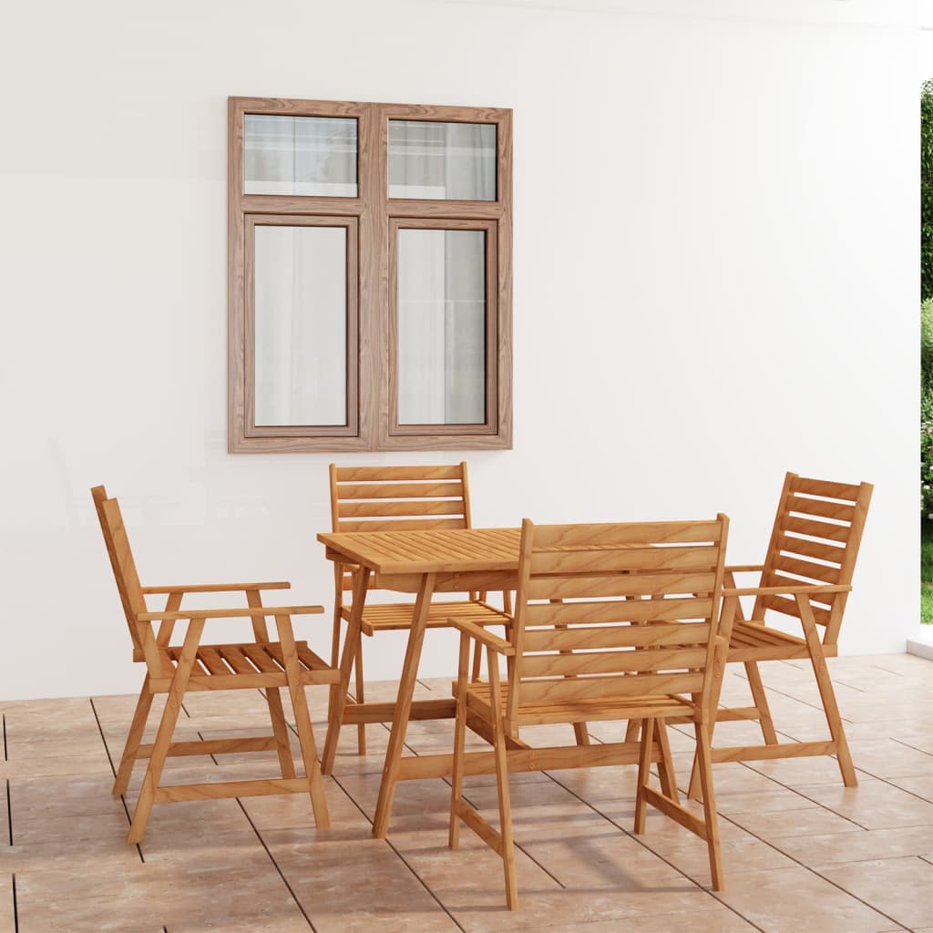 Set da Pranzo da Giardino 5 pz in Legno Massello di Acacia cod mxl 34871