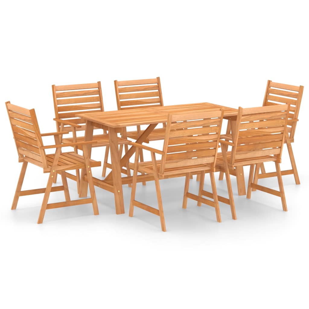 Set da Pranzo da Giardino 7 pz in Legno Massello di Acacia cod mxl 40659