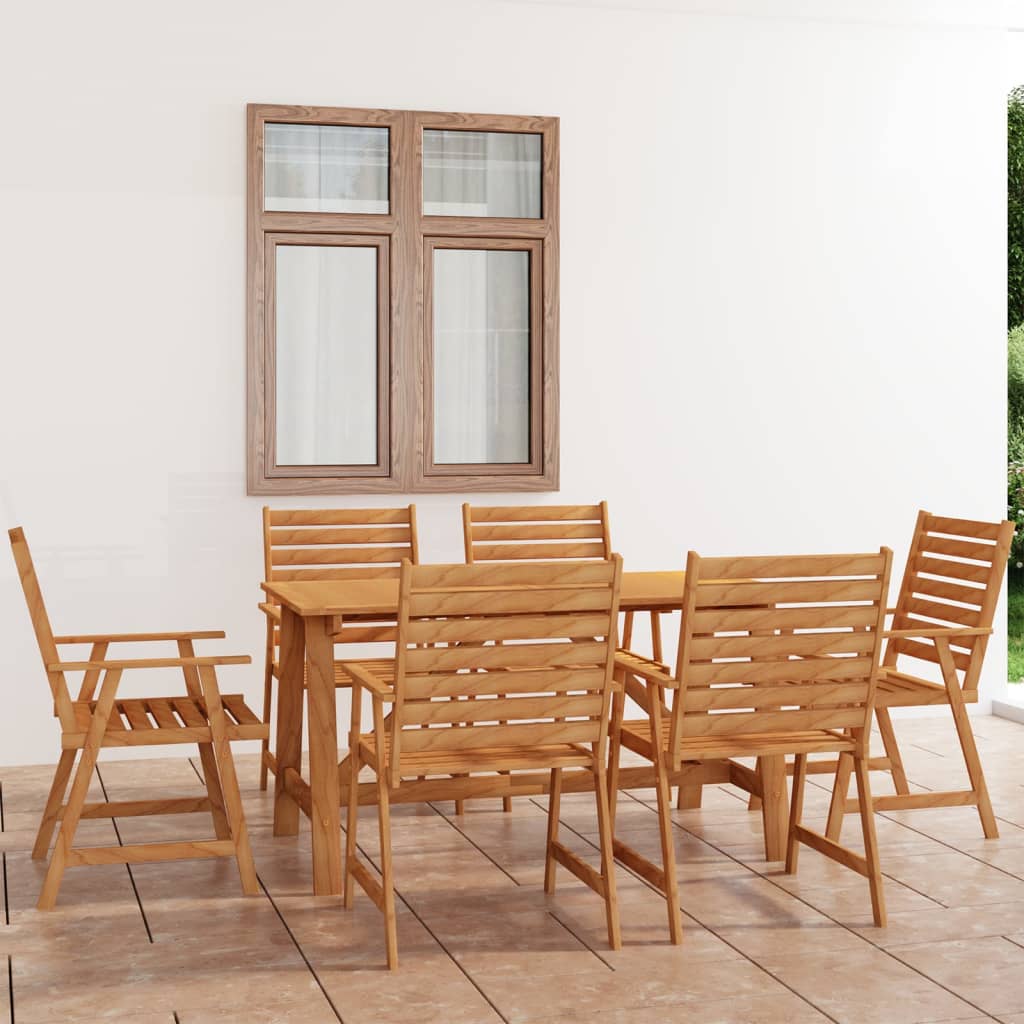 Set da Pranzo da Giardino 7 pz in Legno Massello di Acacia cod mxl 40659