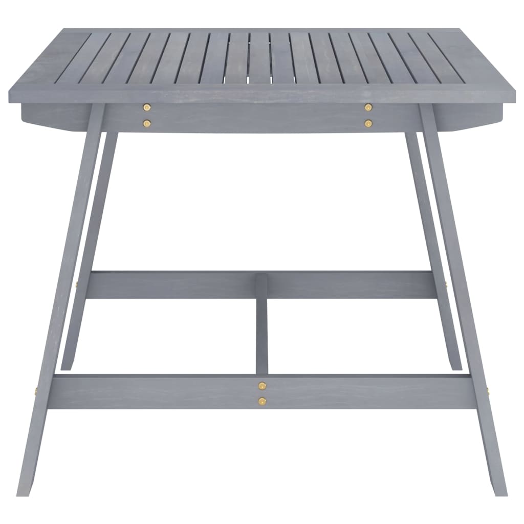 Set Pranzo da Giardino 5 pz in Legno Massello di Acacia Grigio cod mxl 35718