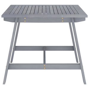 Set Pranzo da Giardino 5 pz in Legno Massello di Acacia Grigio cod mxl 35718