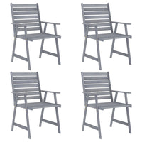 Set Pranzo da Giardino 5 pz in Legno Massello di Acacia Grigio 3057853