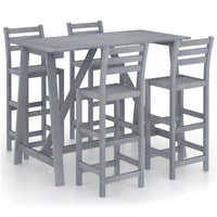 Set da Bar da Giardino 5 pz Grigio in Legno Massello di Acacia 3057860