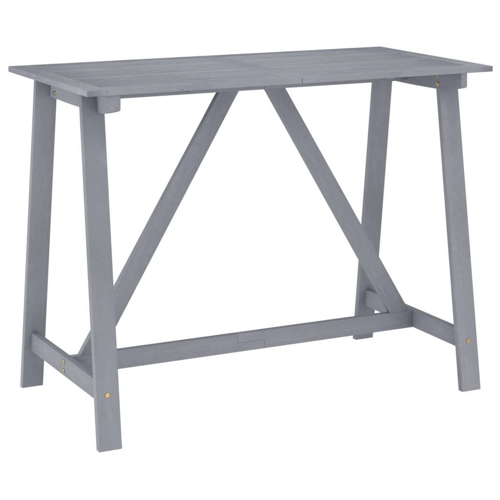 Set da Bar da Giardino 5 pz Grigio in Legno Massello di Acacia 3057860