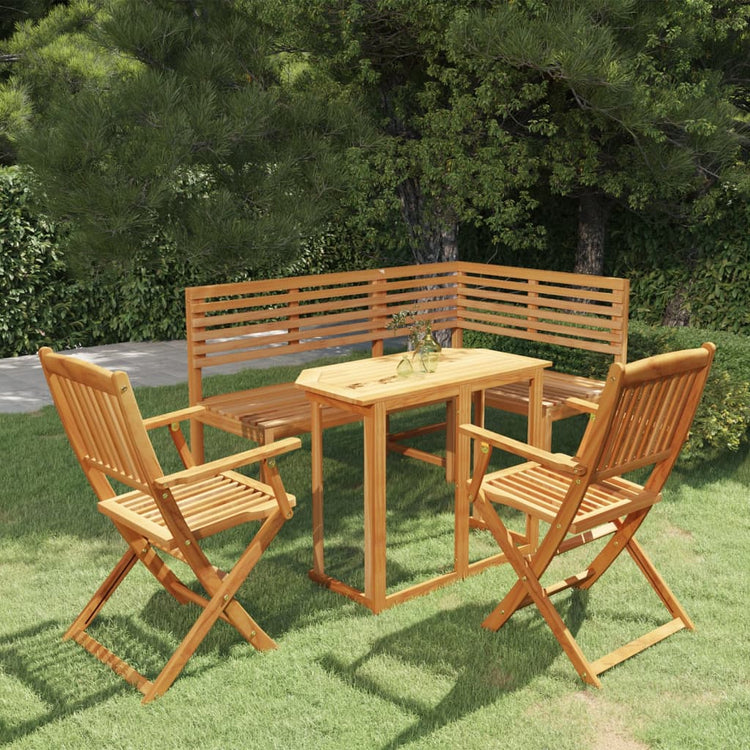 Set da Bistrot 4 pz in Legno Massello di Acacia cod mxl 52136