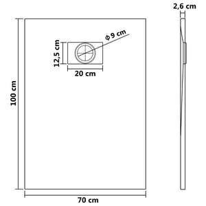 Piatto Doccia in SMC Grigio 100x70 cm 148934