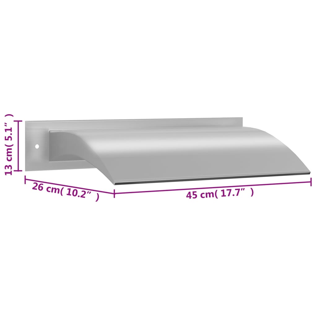 Fontana per Piscina Argento 45x9x26 cm in Acciaio Inox 148921