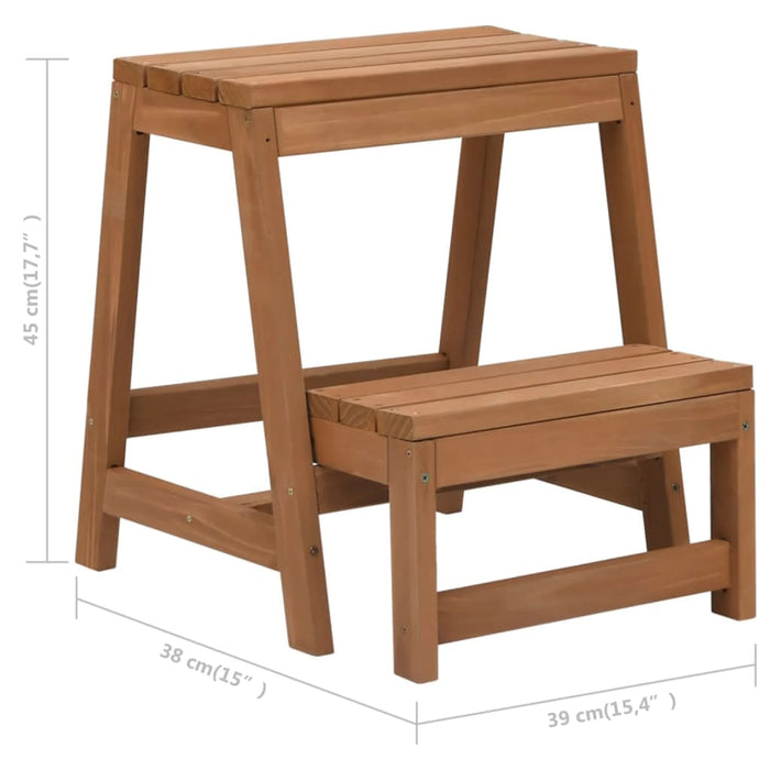 Scaletta Sgabello Pieghevole in Legno Massello di Abete cod mxl 68676