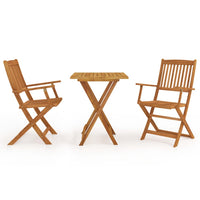 Set da Pranzo da Giardino 3 pz Pieghevole in Massello di Acaciacod mxl 96456