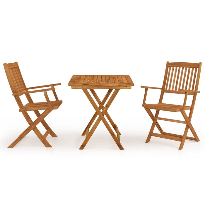 Set da Pranzo da Giardino 3 pz Pieghevole in Massello di Acacia cod mxl 40478