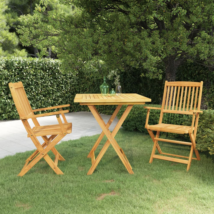 Set da Pranzo da Giardino 3 pz Pieghevole in Massello di Acacia cod mxl 40478