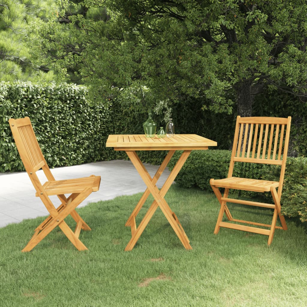 Set da Pranzo da Giardino 3 pz Pieghevole in Massello di Acacia cod mxl 36189