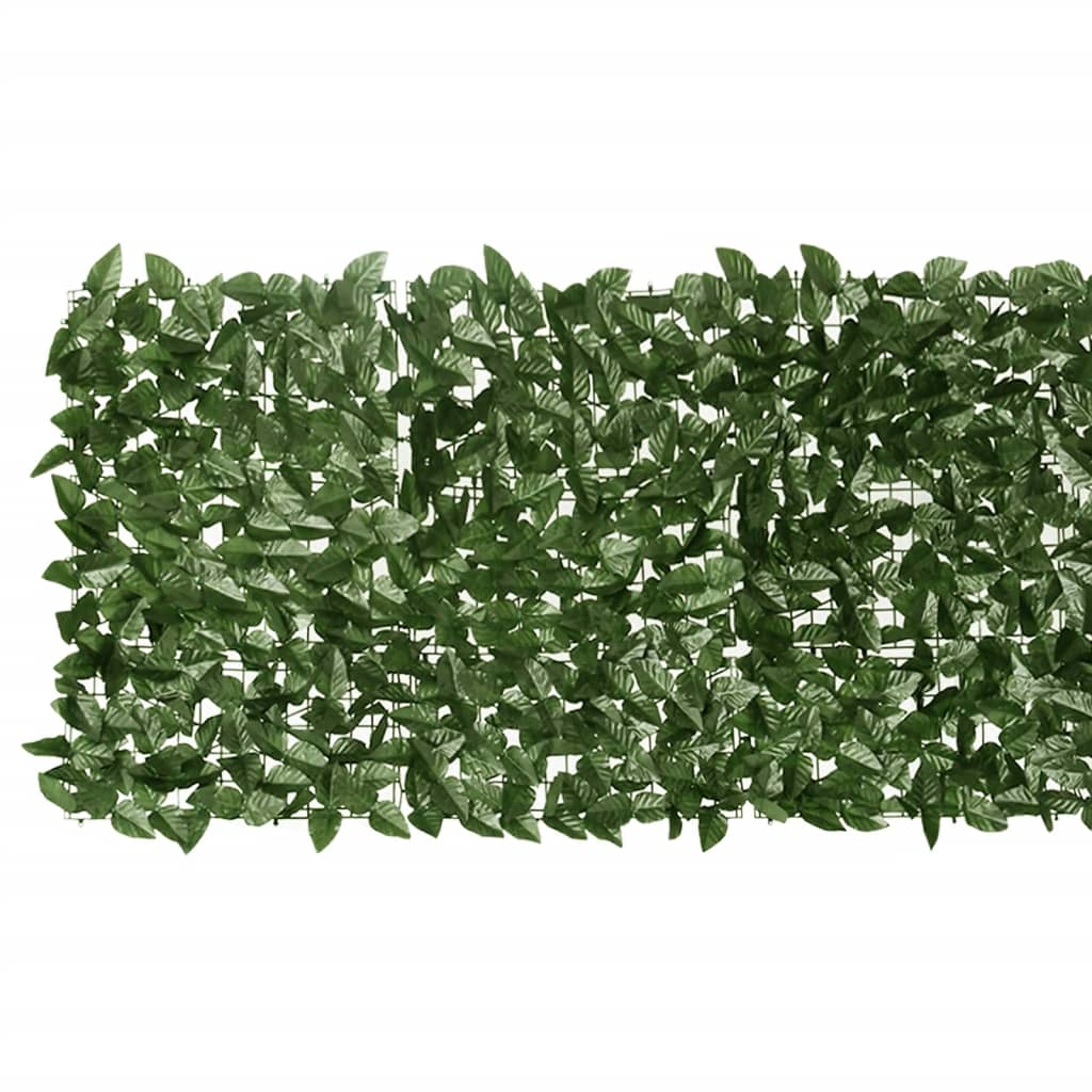 Paravento da Balcone con Foglie Verde Scuro 300x75 cm 315483