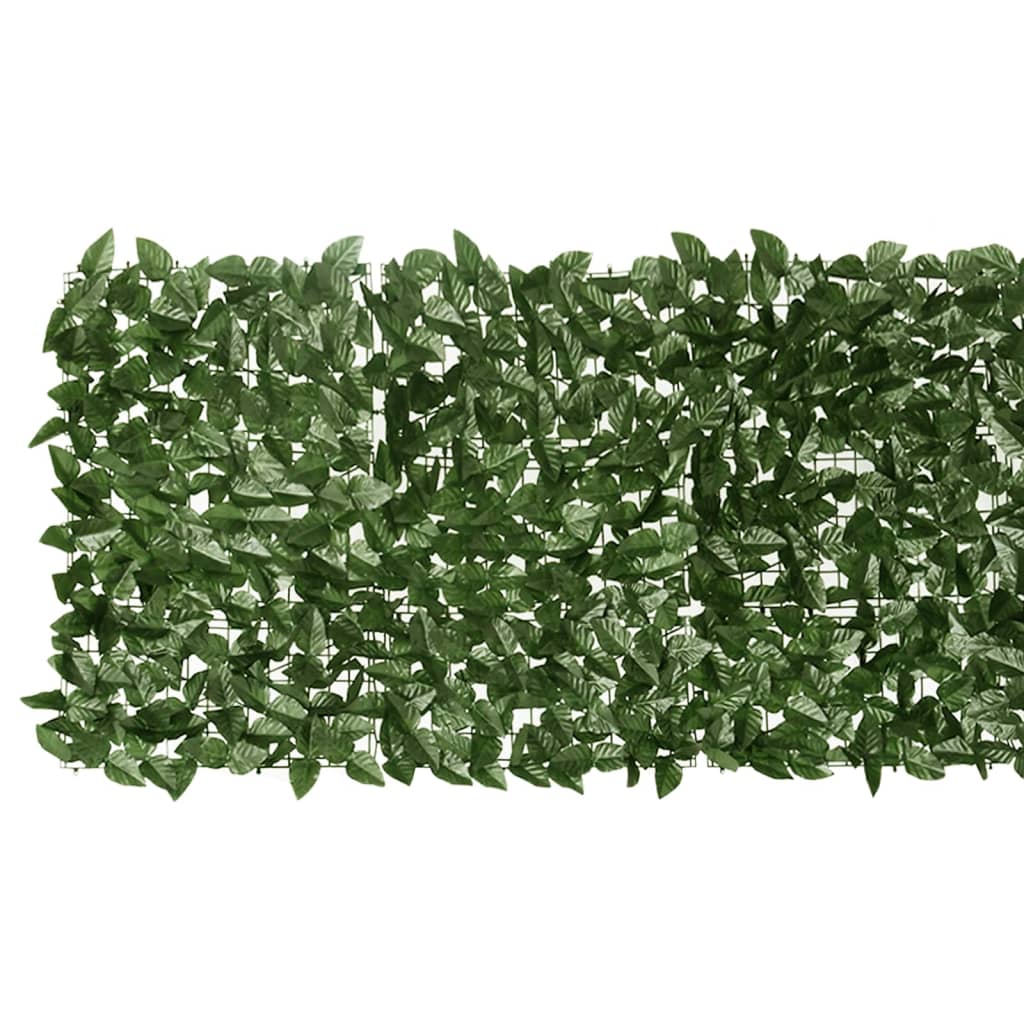 Paravento da Balcone con Foglie Verde Scuro 400x75 cm 315484