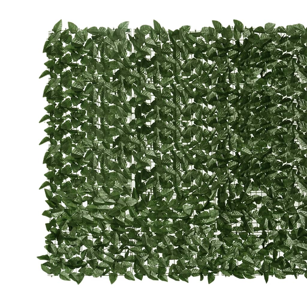 Paravento da Balcone con Foglie Verde Scuro 400x150 cm 315492