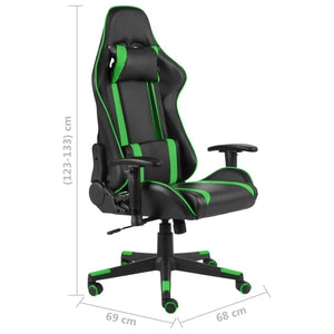 Sedia da Gaming Girevole Verde in PVC cod mxl 69788