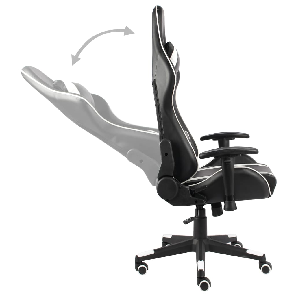 Sedia da Gaming Girevole Bianca in PVC cod 10192