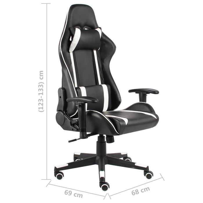 Sedia da Gaming Girevole Bianca in PVC cod 10192