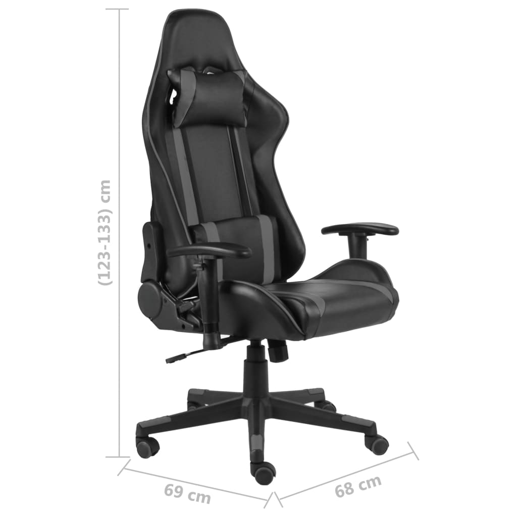 Sedia da Gaming Girevole Grigia in PVC cod mxl 67457