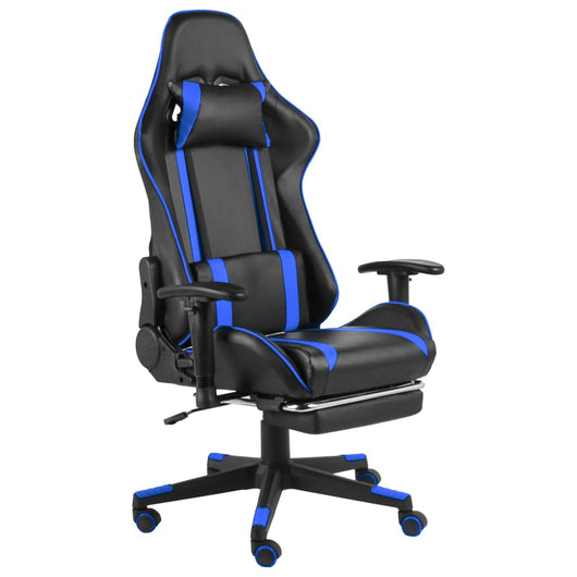 Sedia da Gaming Girevole con Poggiapiedi Blu in PVC cod mxl 61519