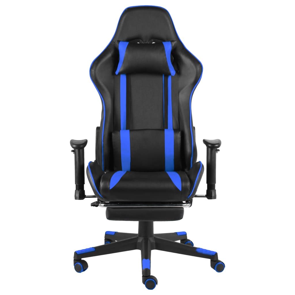 Sedia da Gaming Girevole con Poggiapiedi Blu in PVC cod mxl 61519