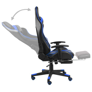 Sedia da Gaming Girevole con Poggiapiedi Blu in PVC cod mxl 61519