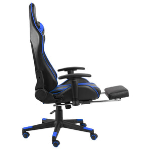 Sedia da Gaming Girevole con Poggiapiedi Blu in PVC cod mxl 61519