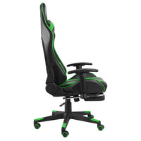 Sedia da Gaming Girevole con Poggiapiedi Verde in PVC cod mxl 60960