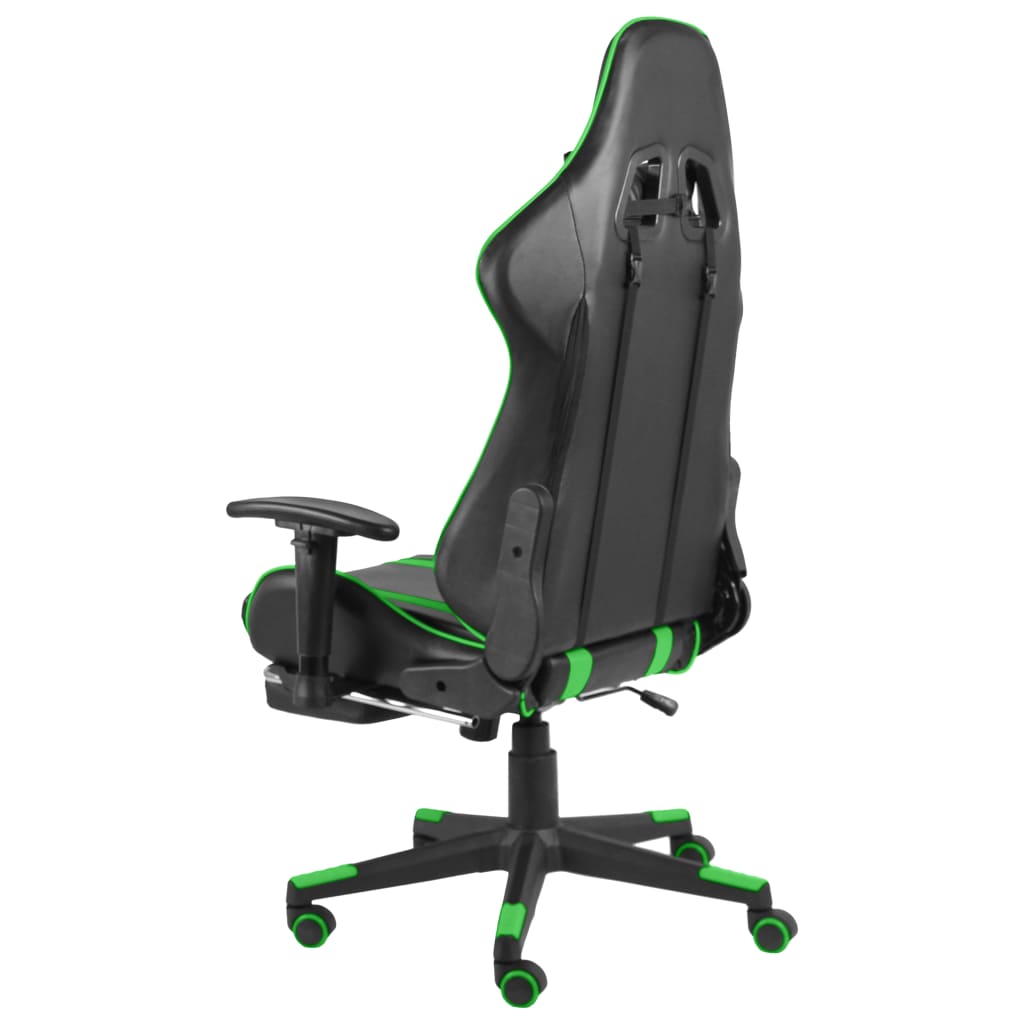 Sedia da Gaming Girevole con Poggiapiedi Verde in PVC cod mxl 60960