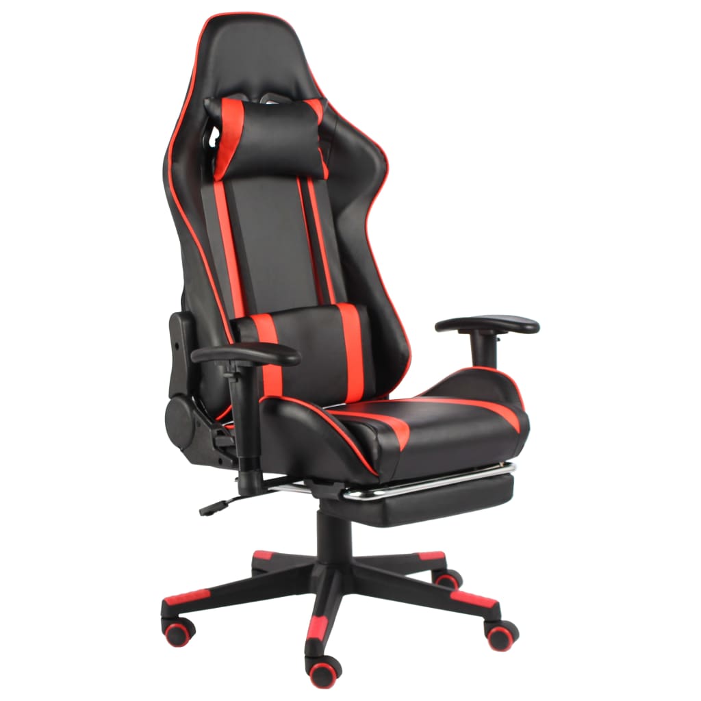 Sedia da Gaming Girevole con Poggiapiedi Rossa in PVC cod mxl 60878