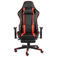 Sedia da Gaming Girevole con Poggiapiedi Rossa in PVC cod mxl 60878