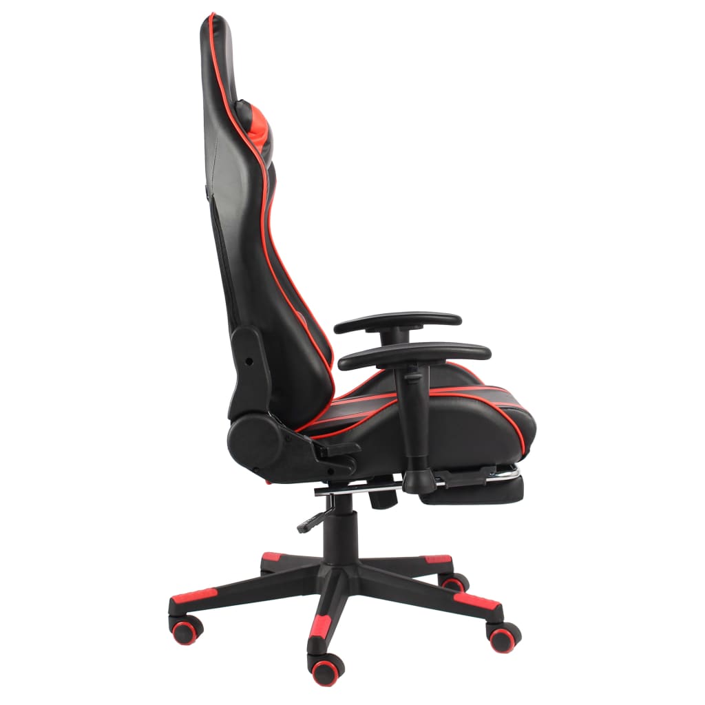 Sedia da Gaming Girevole con Poggiapiedi Rossa in PVC cod mxl 60878