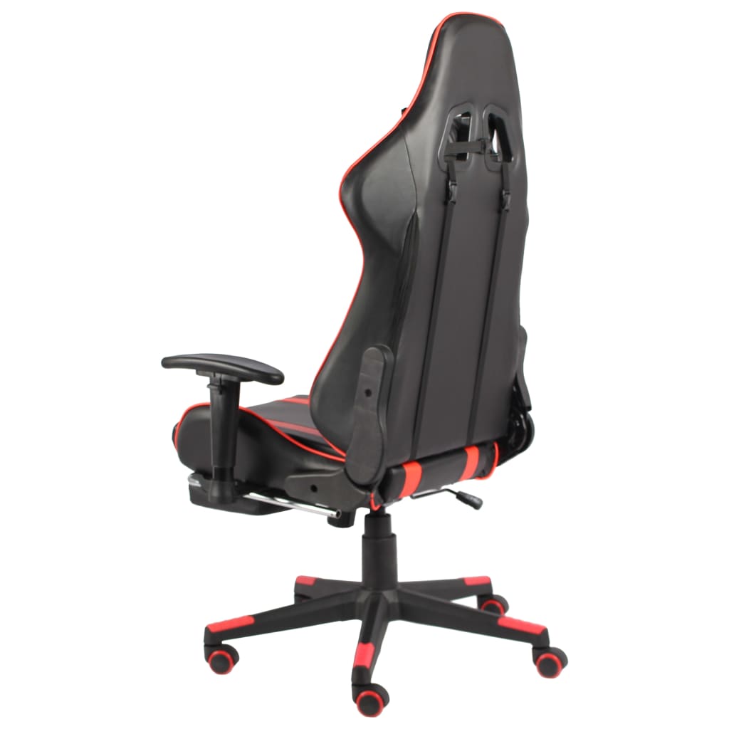 Sedia da Gaming Girevole con Poggiapiedi Rossa in PVC cod mxl 60878