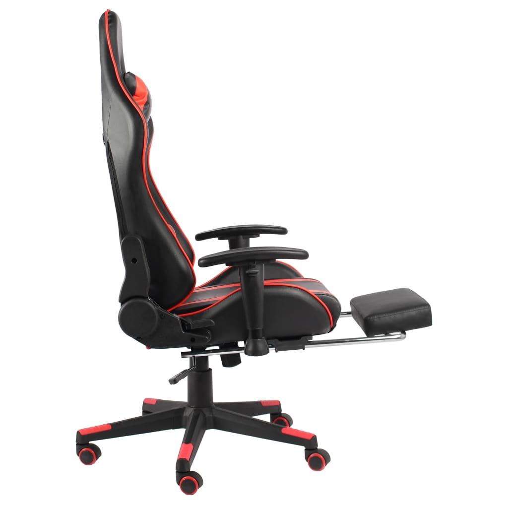 Sedia da Gaming Girevole con Poggiapiedi Rossa in PVC cod mxl 60878