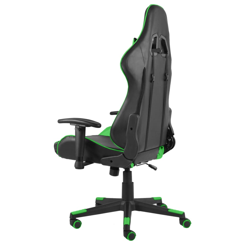 Sedia da Gaming Girevole Verde in PVC 20493