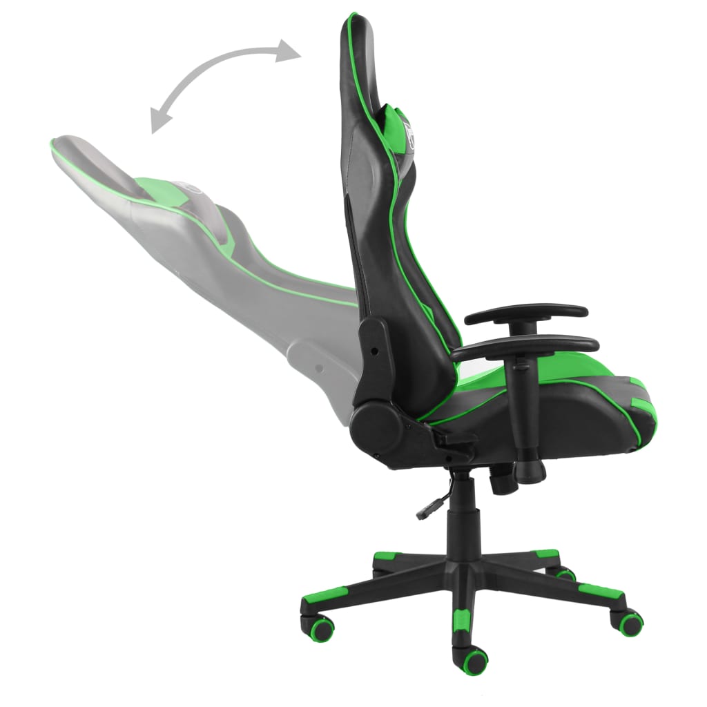 Sedia da Gaming Girevole Verde in PVC 20493