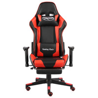 Sedia da Gaming Girevole con Poggiapiedi Rossa in PVC 20497