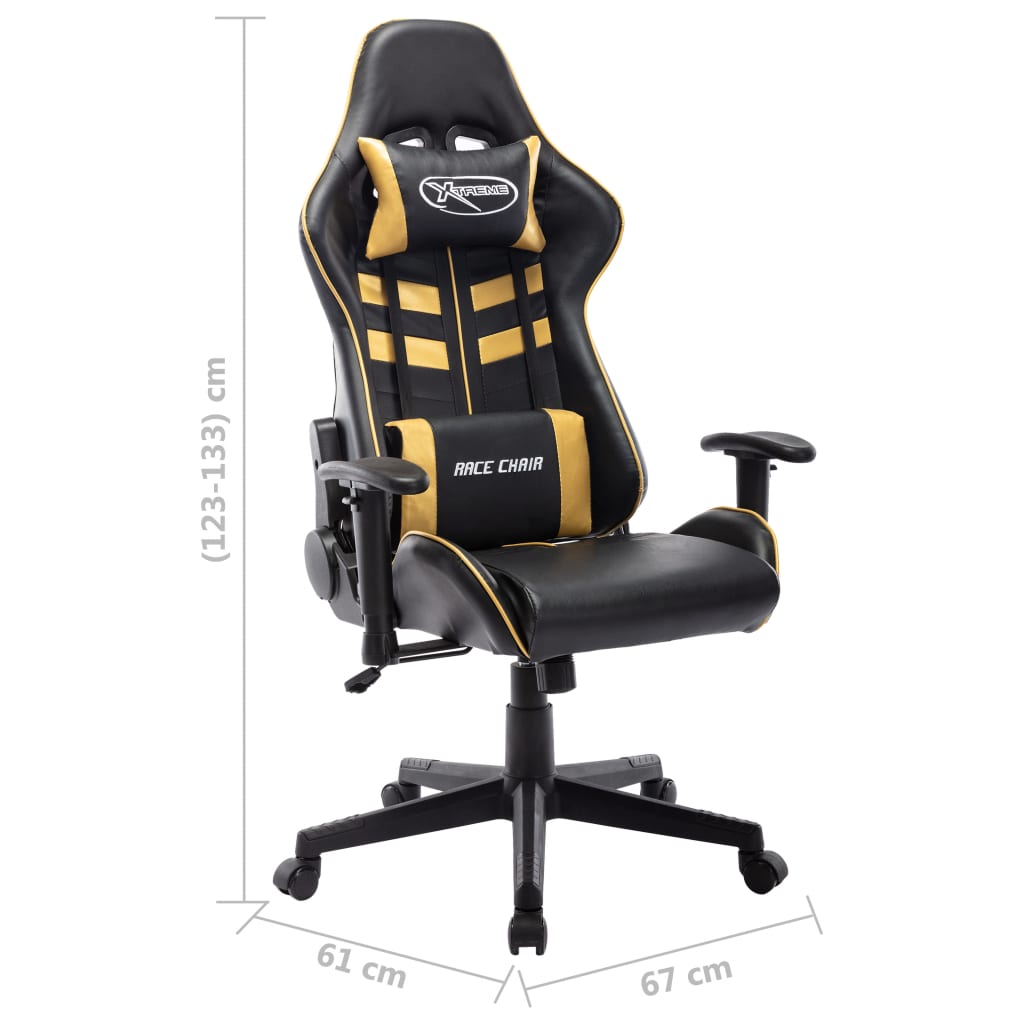 Sedia da Gaming Nera e Oro in Similpelle cod mxl 59953