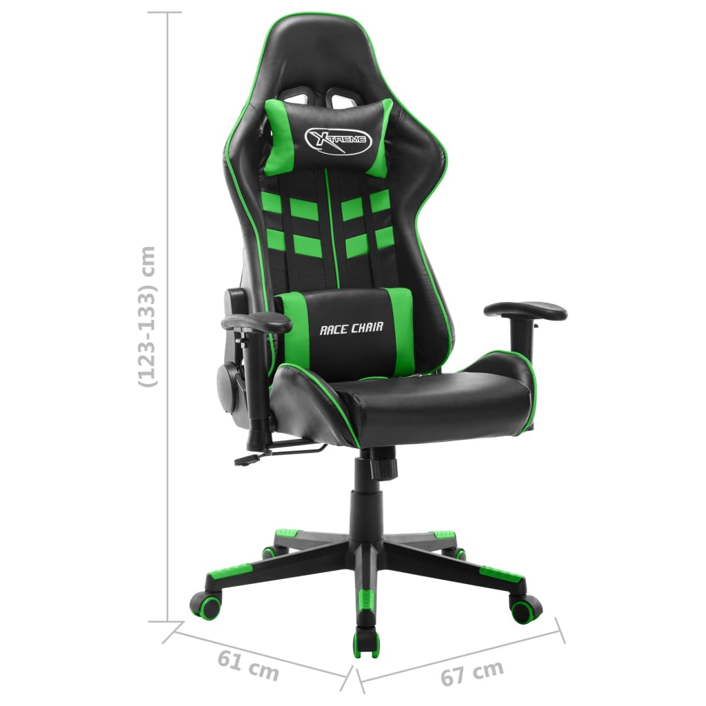 Sedia da Gaming Nera e Verde  in Similpelle cod mxl 56498