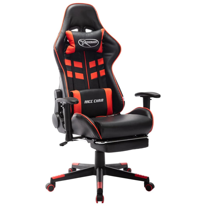 Sedia da Gaming con Poggiapiedi Rossa e Nera in Similpelle cod mxl 62614