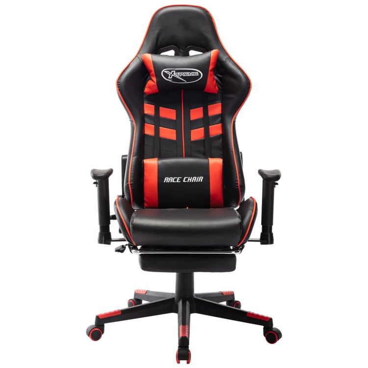 Sedia da Gaming con Poggiapiedi Rossa e Nera in Similpelle cod mxl 62614